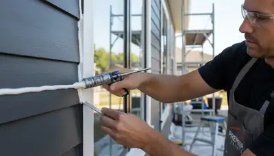 Professional caulking and sealing on Dallas, TX home exterior by expert house painters