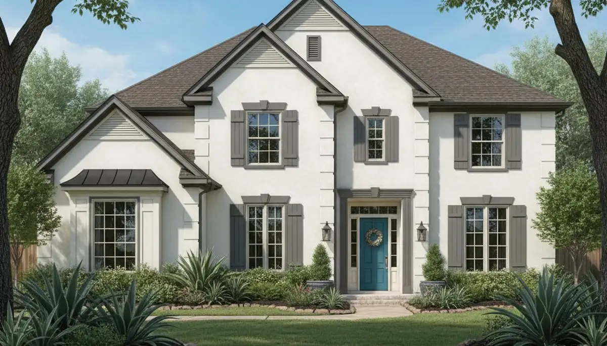 Freshly painted Dallas TX home exterior with smooth, durable finish by professional house painters