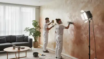 Professional faux painting finish by expert house painters in Dallas, TX interior living room