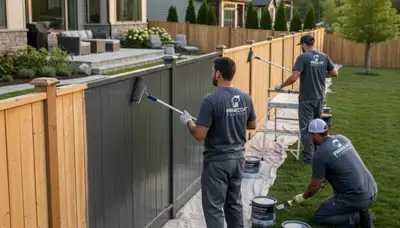 Professional fence painting service in Dallas TX showcasing durable, sun-resistant exterior finish