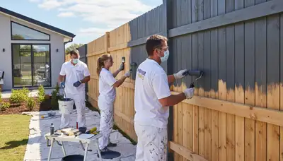 Professional fence painting service in Dallas, TX by expert residential house painters