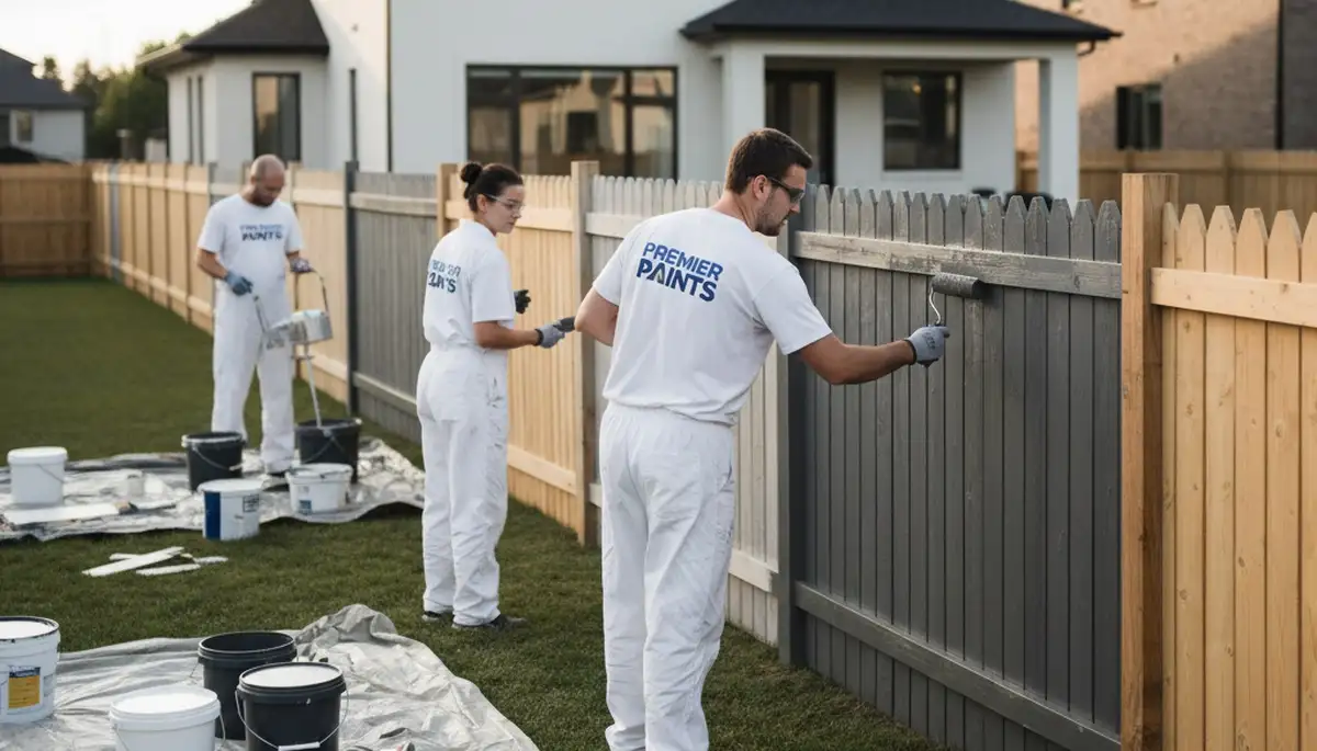 Professional fence painting service in Dallas TX by expert house painters enhancing curb appeal