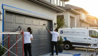 Professional garage door painting in Dallas TX enhancing curb appeal with durable exterior finishes