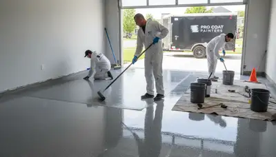 Professional epoxy garage floor coating in Dallas, TX for durable, glossy concrete finish