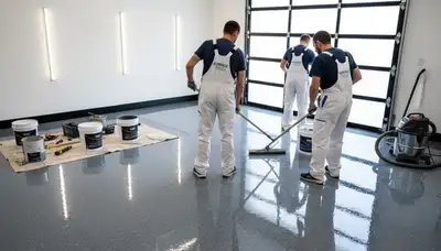 Professional garage floor epoxy coating in Dallas TX for durable, oil-resistant surface finish