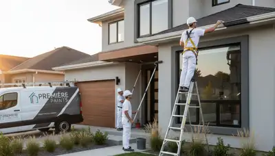 Professional gutter painting on a Dallas TX home exterior by local house painters