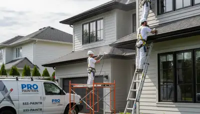 Professional painter refinishing home gutters in Dallas TX for durable, weather-resistant curb appeal