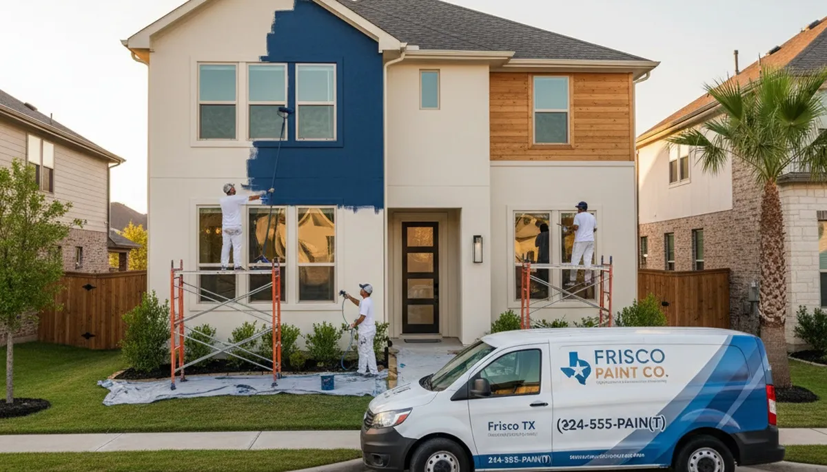 Professional house painters in Dallas TX applying fresh exterior paint to a residential home