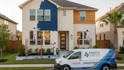 Professional house painters in Dallas TX applying fresh exterior paint to a residential home