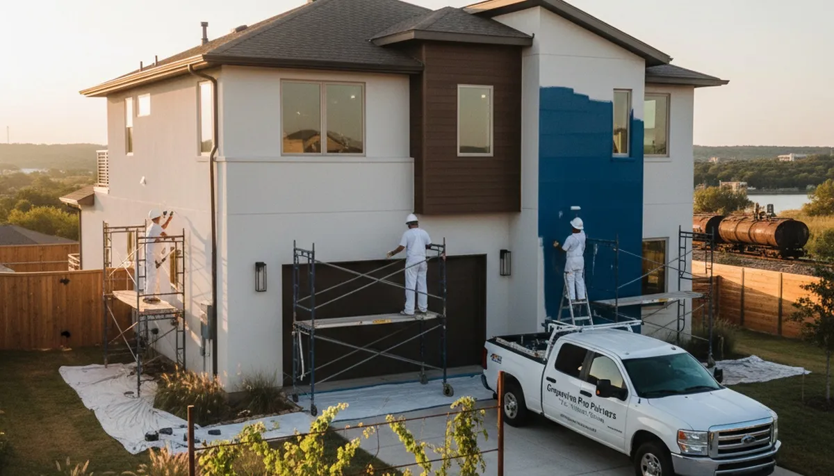 Professional house painters in Dallas TX applying fresh exterior home paint for lasting curb appeal