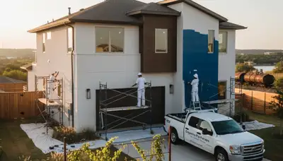 Professional house painters in Dallas TX applying fresh exterior home paint for lasting curb appeal