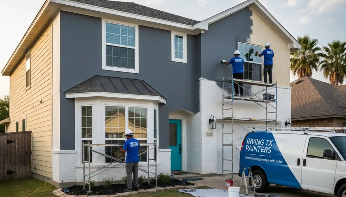 Dallas, TX house painting crew providing professional interior and exterior painting services