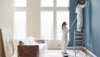 Professional interior house painters in Dallas TX applying smooth wall finishes and vibrant color tones