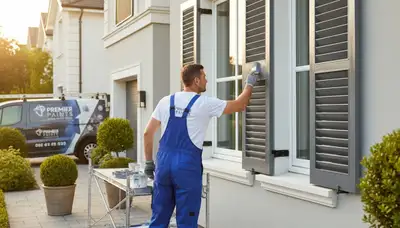 Professional shutter painting on Dallas, TX home exterior by expert house painters for lasting curb appeal