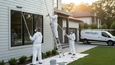 Professional siding painting on Dallas TX home exterior by expert house painters