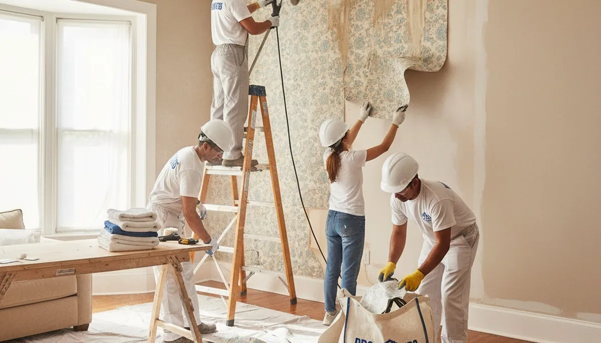 Professional wallpaper removal service for Dallas, TX homes by expert house painters